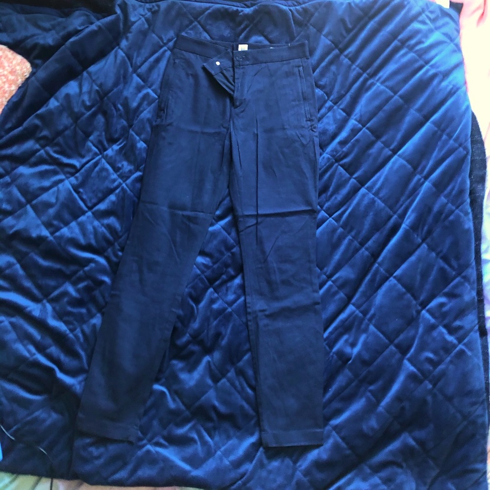 gap navy high waisted ankle length pants
